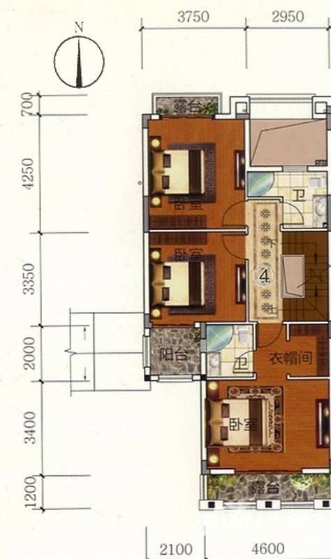 富力金港城5室2厅0卫232㎡户型图