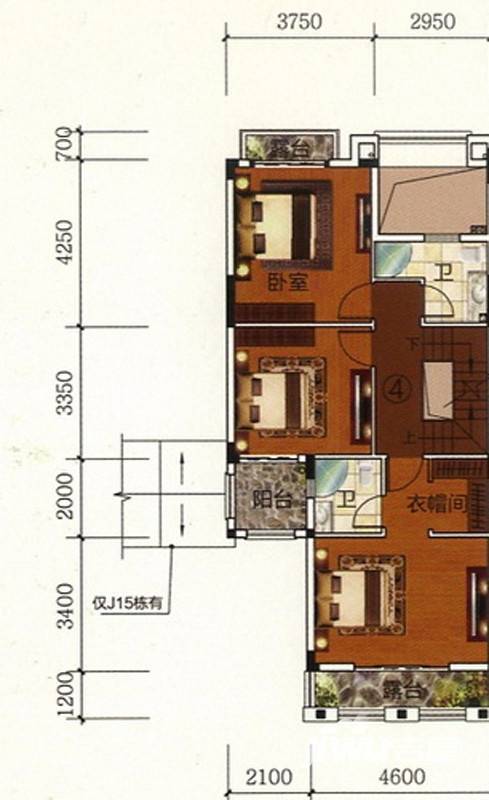 富力金港城5室2厅0卫185㎡户型图