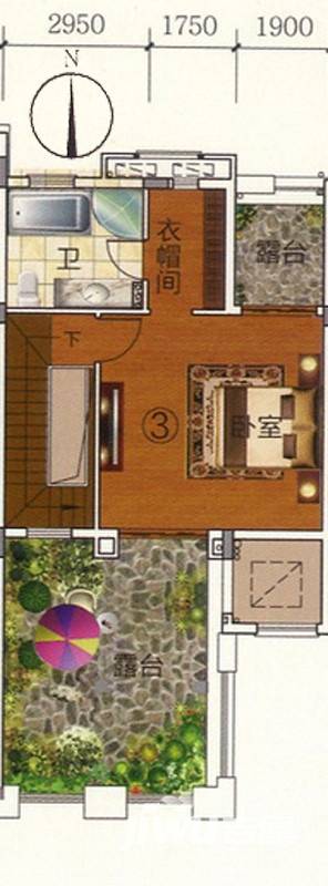 富力金港城5室2厅0卫185㎡户型图