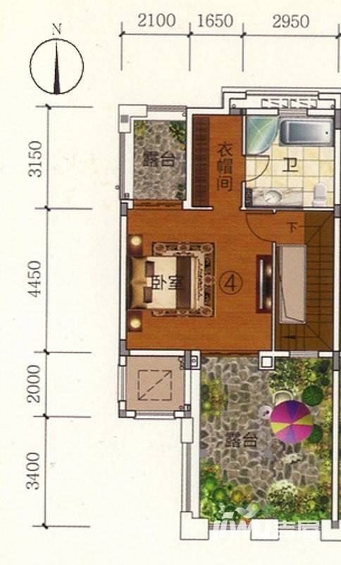 富力金港城5室2厅0卫185㎡户型图