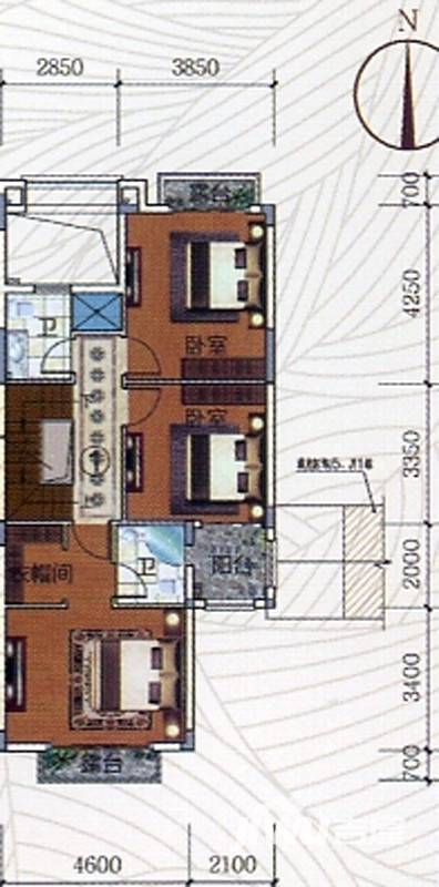 富力金港城5室2厅0卫223㎡户型图