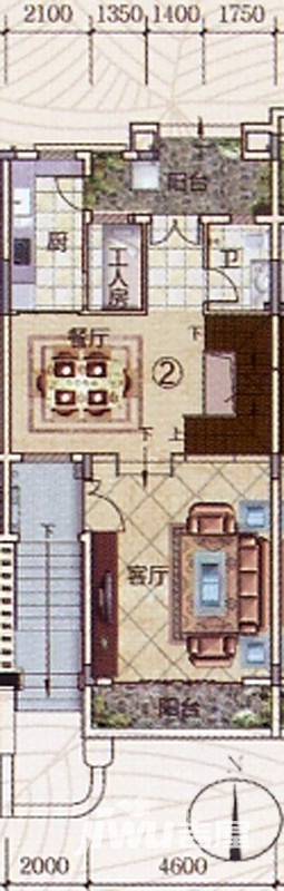 富力金港城5室2厅0卫223㎡户型图