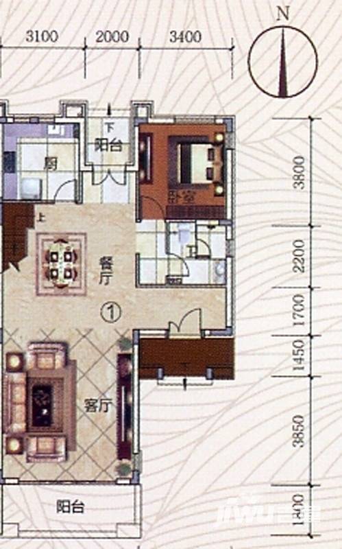 富力金港城4室3厅0卫207㎡户型图