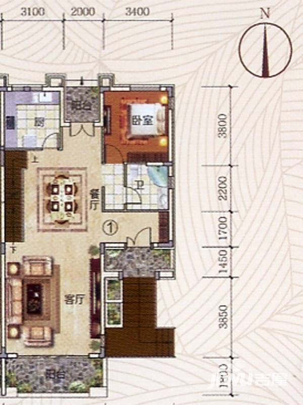 富力金港城5室2厅0卫254㎡户型图