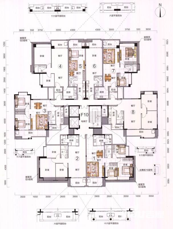 富力金港城普通住宅606㎡户型图