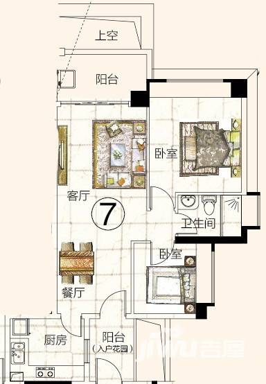 富力金港城普通住宅82.3㎡户型图