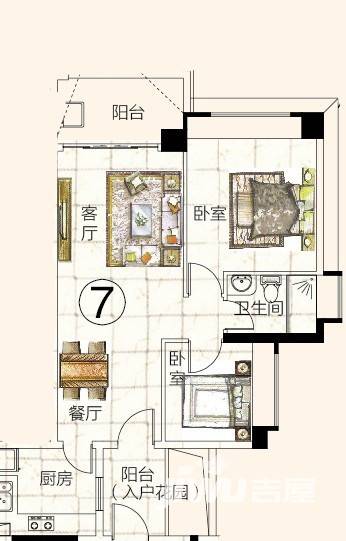 富力金港城普通住宅81.9㎡户型图