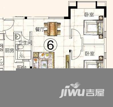 富力金港城普通住宅85.1㎡户型图