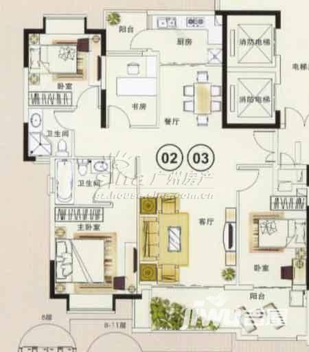 富力金港城普通住宅203㎡户型图