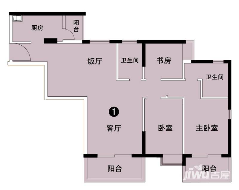 合和新城3室2厅2卫户型图
