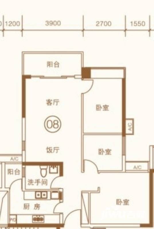 罗马家园普通住宅86.9㎡户型图