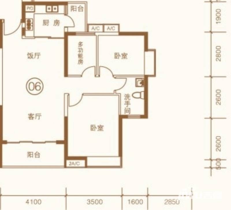 罗马家园普通住宅87.2㎡户型图