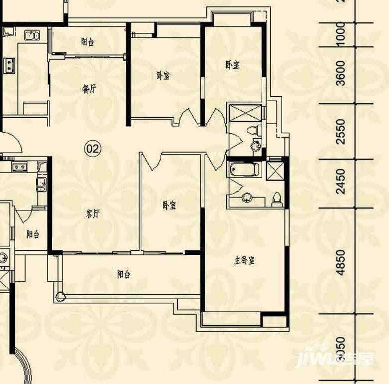 罗马家园4室2厅2卫144㎡户型图