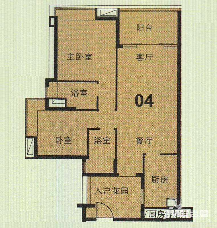 御华园普通住宅90㎡户型图