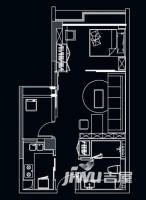 纵横国际公寓1室1厅1卫户型图