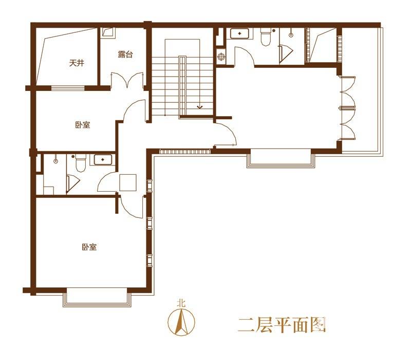 万科兰乔圣菲2室1厅1卫157㎡户型图