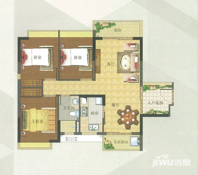 新福港·鼎峰普通住宅88㎡户型图