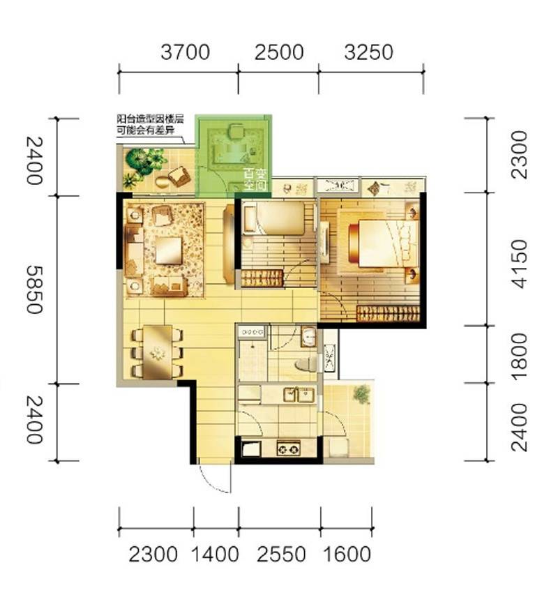 时代花生Ⅱ普通住宅85㎡户型图