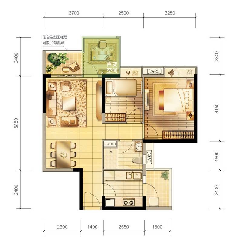 时代花生Ⅱ普通住宅89㎡户型图