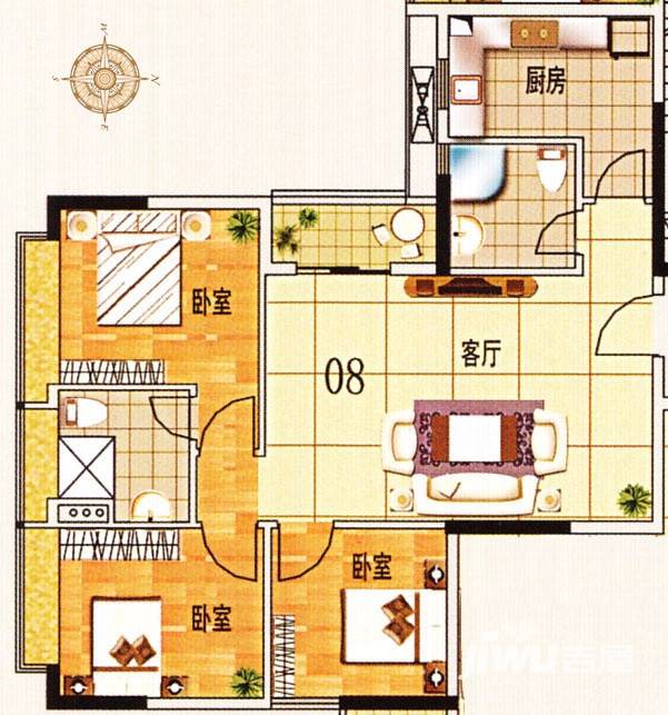 正升·雅境普通住宅96.4㎡户型图