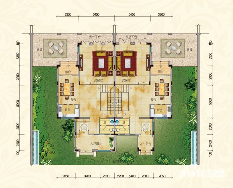 珠光流溪御景别墅普通住宅105㎡户型图