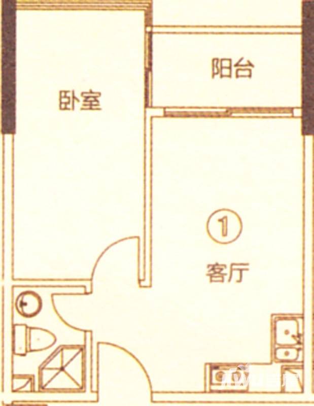 新都盛世名门2室2厅1卫79㎡户型图