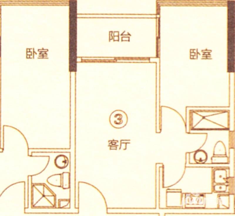 新都盛世名门1室1厅1卫47㎡户型图