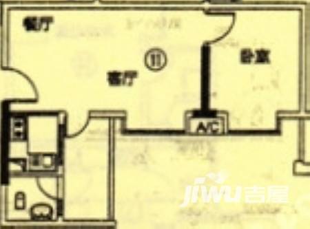 新都盛世名门1室1厅1卫46㎡户型图