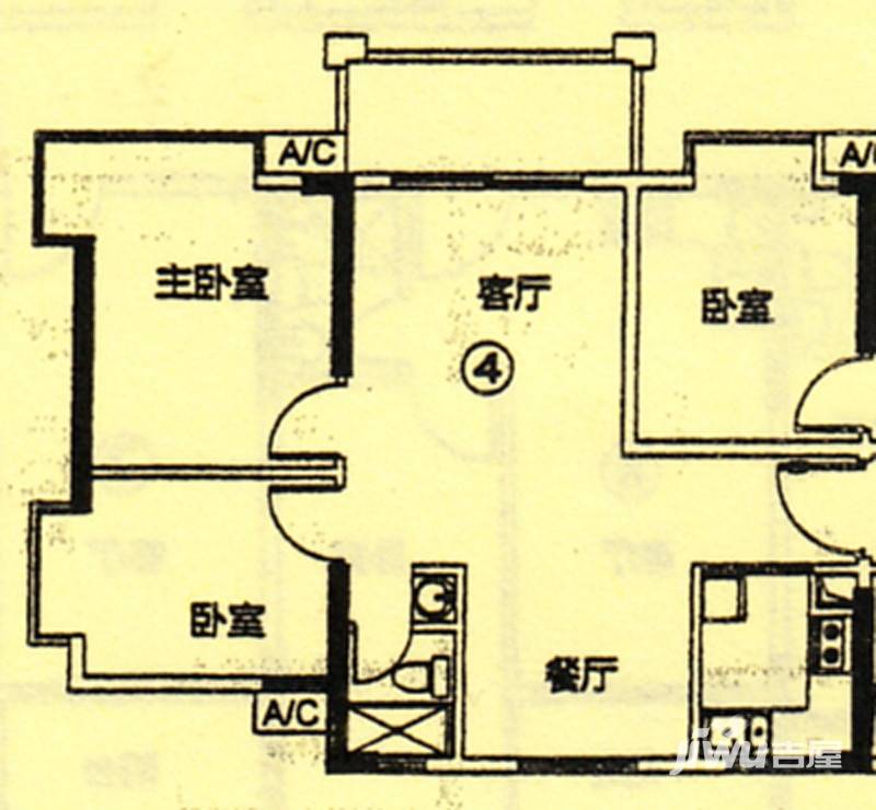 新都盛世名门2室2厅1卫70㎡户型图