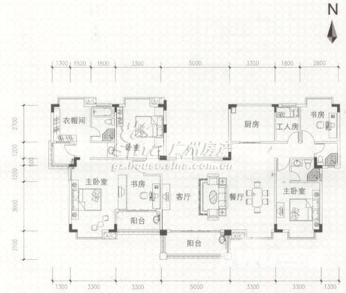 新都盛世名门普通住宅88㎡户型图