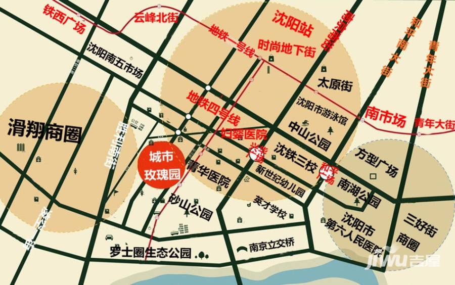 城市玫瑰园位置交通图图片