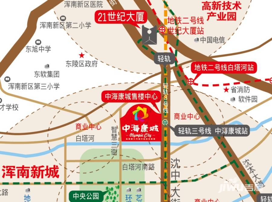 中海康城位置交通图图片