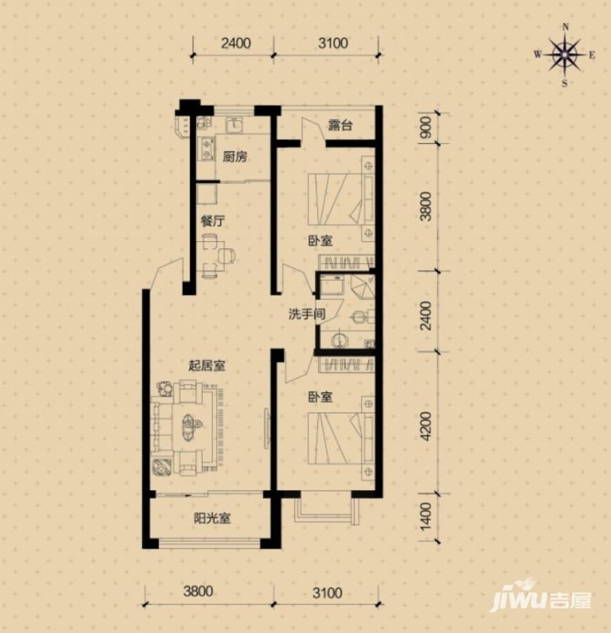 世代公园里普通住宅87㎡户型图