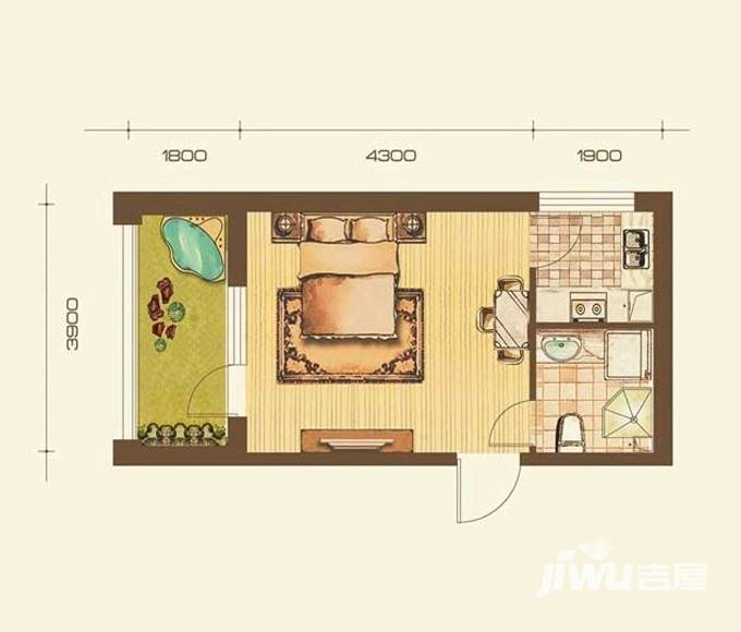 七星九龙湾普通住宅37.8㎡户型图