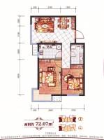 亿海阳光普通住宅72.1㎡户型图