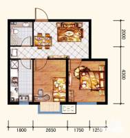 亿海阳光普通住宅58.4㎡户型图