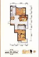 亿海阳光普通住宅91.7㎡户型图