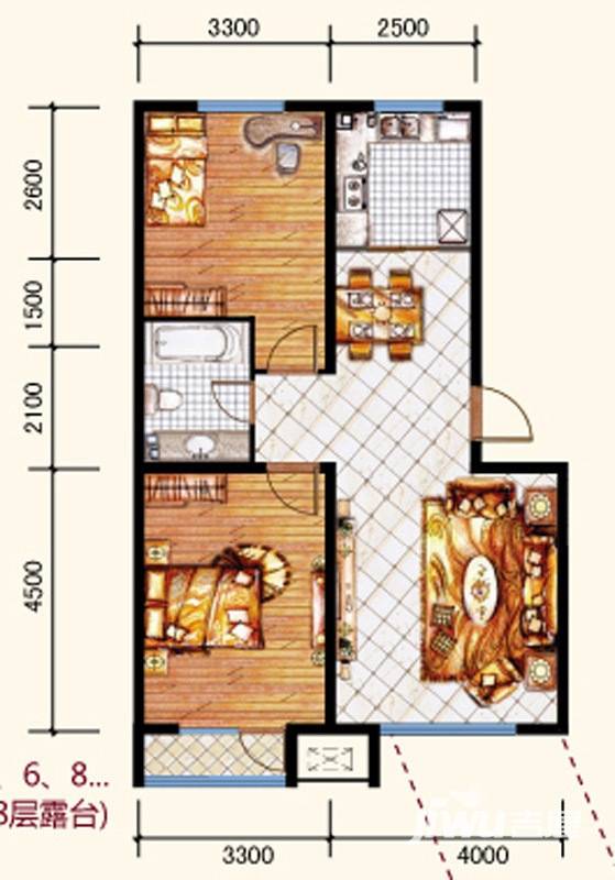 亿海阳光普通住宅99㎡户型图