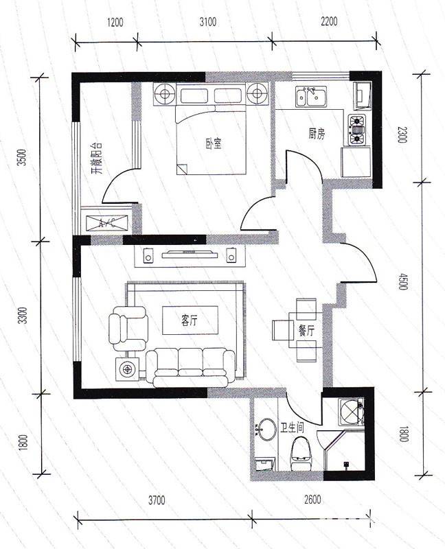 名流印象重复20170907普通住宅54.1㎡户型图