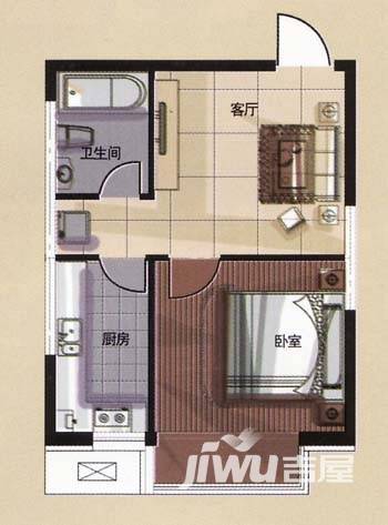 怡林名门普通住宅46㎡户型图