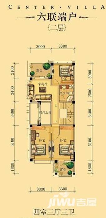 中海龙湾4室3厅3卫263㎡户型图