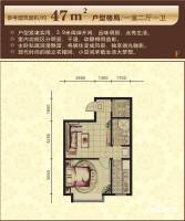 太湖国际花园普通住宅47㎡户型图