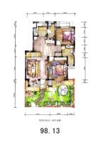 阳光国际花园普通住宅98.1㎡户型图