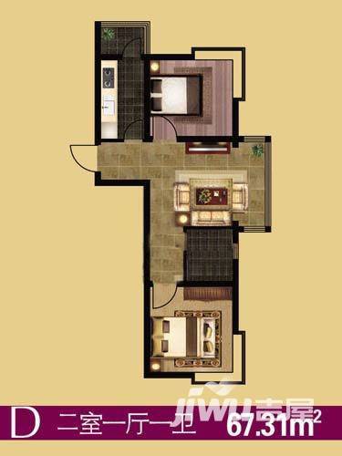 古田和睦城普通住宅67.3㎡户型图