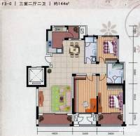 新加坡城3室2厅2卫137㎡户型图