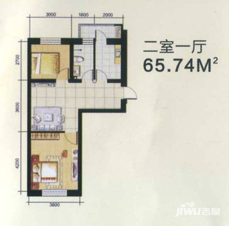 世家沈北新城普通住宅65.7㎡户型图