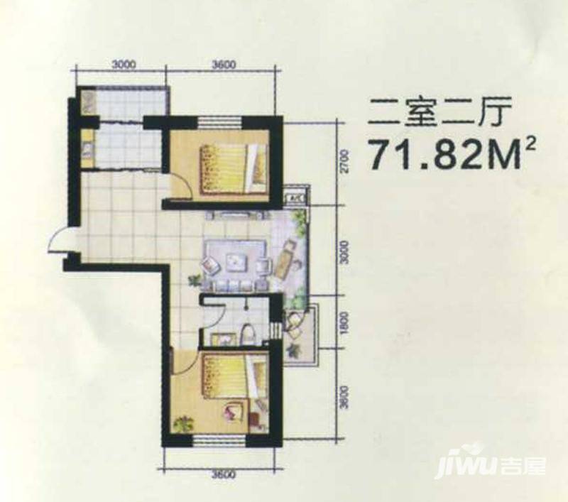 世家沈北新城普通住宅71.8㎡户型图