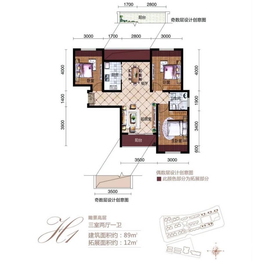 宝能水岸康城
                                                            3房2厅1卫
