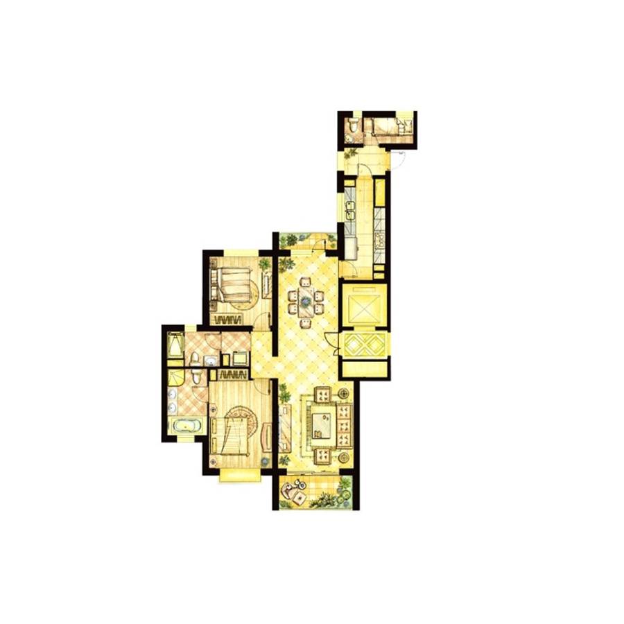 世茂新五里河2室2厅2卫462㎡户型图