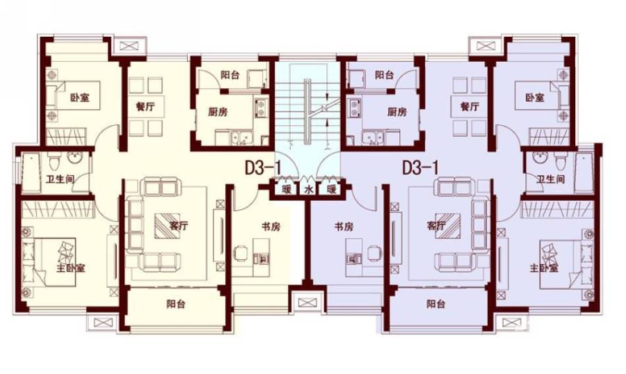 南峰朗润园普通住宅98.8㎡户型图